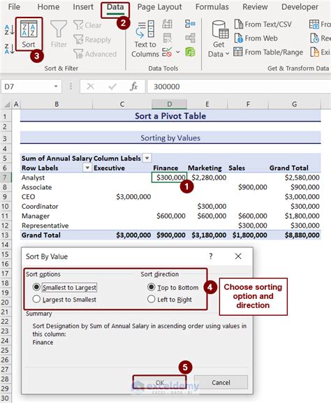 How to Add Sort in Excel PivotTable 的图像结果