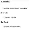 the diameter of a hemisphere is 14 cm.find the volume of hemisphere ...