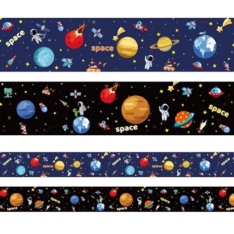 Gisgfim 67ft Outer Space Bulletin Board Borders Stickers Space Bulletin ...