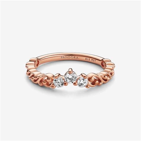 Cheapest Pandora Regal Swirl Tiara - Heart & Promise Rings Rose Gold Plated