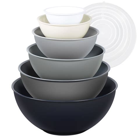 Cook with Color Mixing Bowls - 4 Piece Nesting Plastic Mixing Bowl Set with Pour Spouts and ...