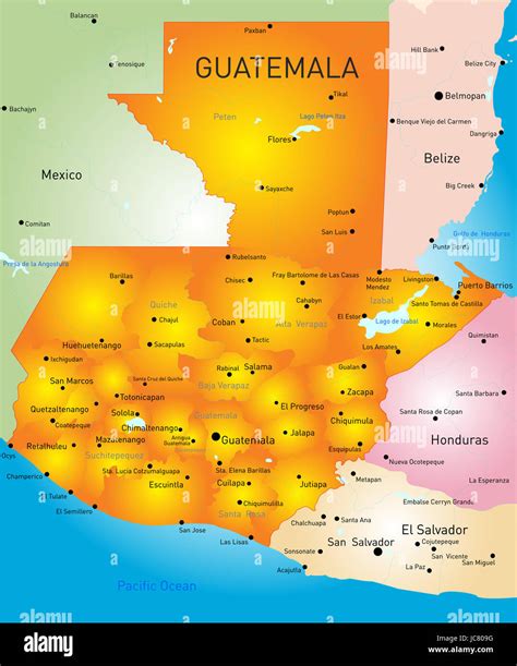 Guatemala country vector color map Stock Photo - Alamy