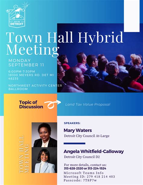 Town Hall Hybrid Meeting at Northwest Activities Center | City of Detroit