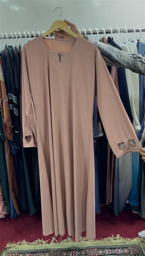 HAZAL HEART SLEEVE ABAYA | PEACH