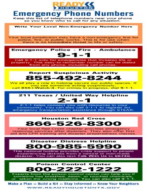 Fillable Online Keep this list of telephone numbers near your phone Fax ...