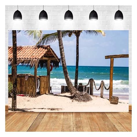 Seaside Vacation Theme Photography Backdrop Vinyl 7x5ft Coconut Tree ...
