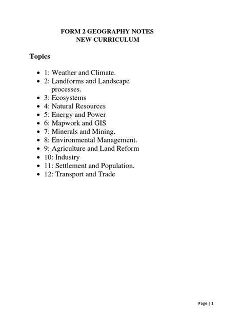 Image result for Geography Notes Form Two
