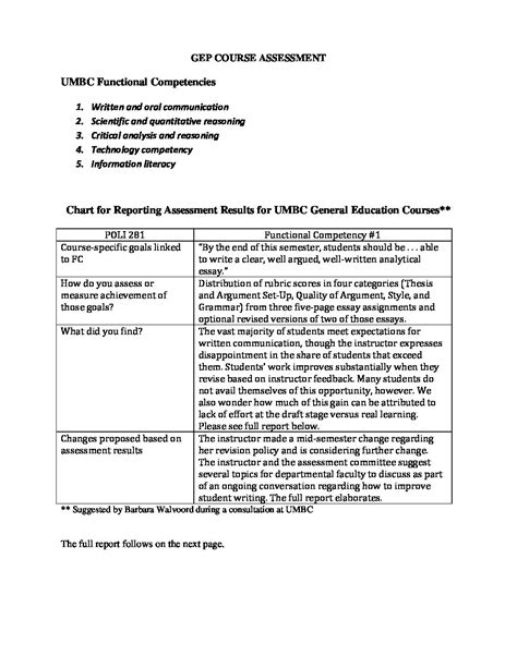 POLI GEP Assessment Report June18 – Department of Political Science – UMBC
