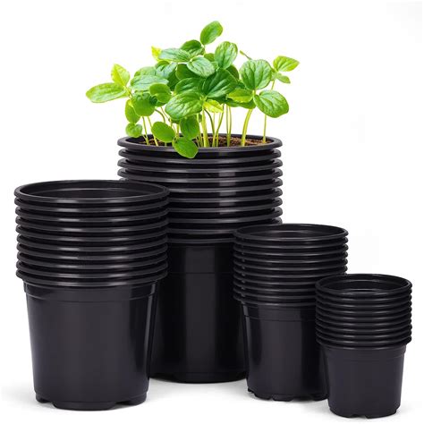 Amazon.com: Whonline 40pcs Plastic Nursery Pots Variety Pack, 3/4/5/6 ...