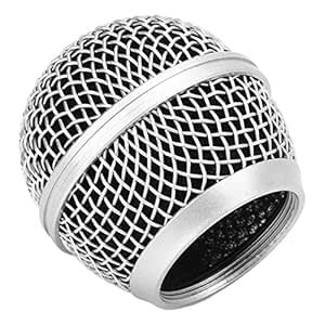 Steel Mesh Microphone Grill Head, Replacement Microphone Ball Head Mesh ...