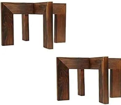 Alisoft Mango Wooden Handmade Footed Planter, Tall Solid natuy Wood ...