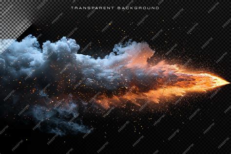 Premium PSD | Realistic smoke with fire overlay in transparent background