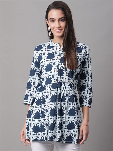 Women Flared White Designer Short Kurti – feranoid