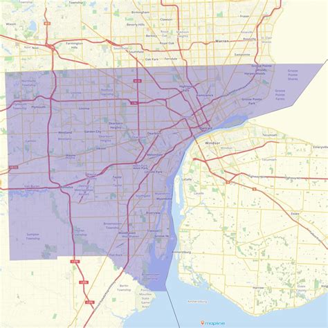 Image result for Wayne County Zip Code Map