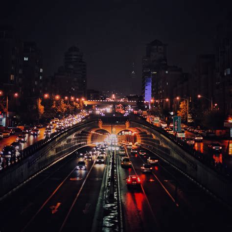 Download wallpaper 3415x3415 night city, road, cars, lights ipad pro 12 ...