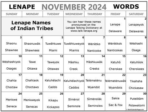 Official Site of the Delaware Tribe of Indians » November 2024 Lenape ...