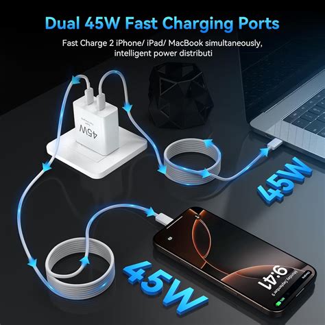 Auorld Phone 17 Charger Fast Charging, 45W Dual USB C India | Ubuy