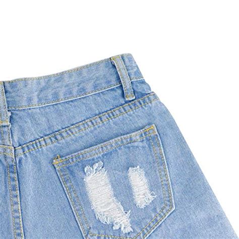 Buy HDLTE Women Ripped Fishnet Denim Shorts Frayed Jeans Shorts Summer ...