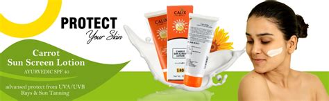 Calix Herbal Ayurvedic Sunscreen SPF 40 Carrot Sun Screen Lotion For ...