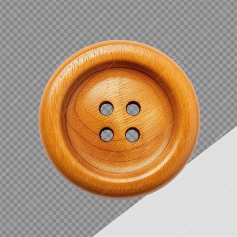 Premium PSD | Round wooden button png isolated on transparent background