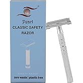 PEARL Men Shaving Double Edge Safety Razor (Ss-95 Marble Black ...