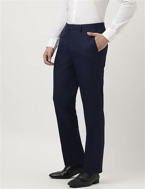 Buy Tailored Fit Solid Trousers at Marks & Spencer