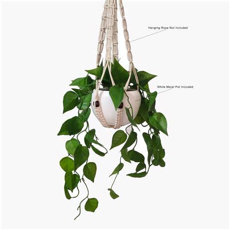 Buy HOMESAKE Artificial Hanging Money Plant with Metal Pot from ...