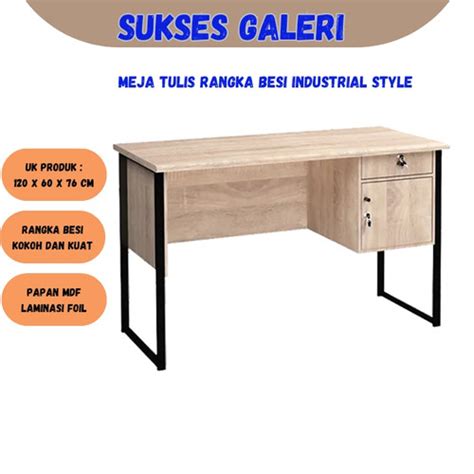 Jual Meja Tulis Rangka Besi Industrial Style - Meja Kerja Kantor - Kota ...