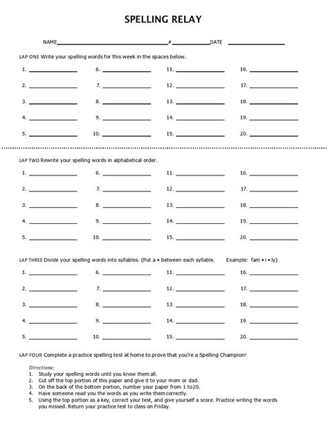 38 Printable Spelling Test Templates [Word & PDF] ᐅ TemplateLab