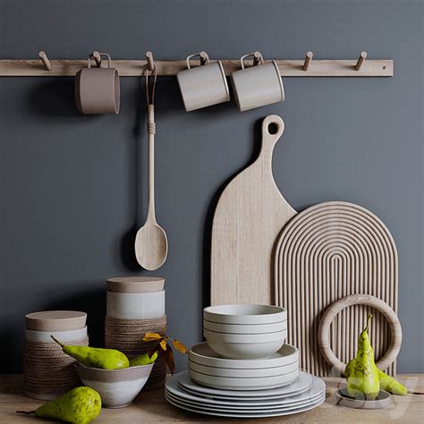 Decorative set for the kitchen 3D Model Free Download – 3DSky Model Free