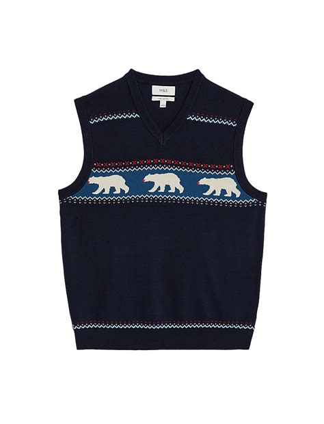 Buy Pure Cotton Polar Bear Knitted Vest at Marks & Spencer