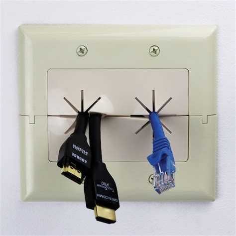 DataComm Electronics 2-Gang Split Plate with Flexible Opening (Light ...