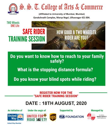 Safe rider training session – SST College