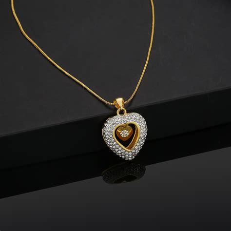 Stylish Gold & Silver Plated Dancing Heart Pendant with Chain – Estele