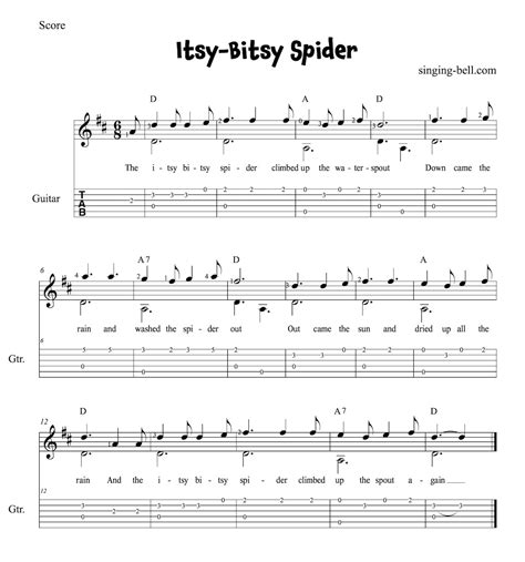 Itsy Bitsy Spider 악보