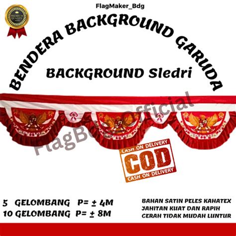 Jual Bendera Background Garuda Motif Sledri Bekron Merah Putih 10 ...