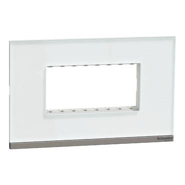 UNPCP4M_GW - Cover frame, Unica Pure, with fixing frame, 1 gang, 4 ...
