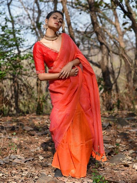 Pink and Orange Cotton Zari Saree | Flirty Sitara | Suta – suta