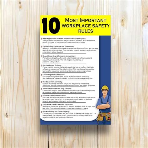 VOORKOMS Most Important Workplace Safety Rules Sign Board Sun Board For ...