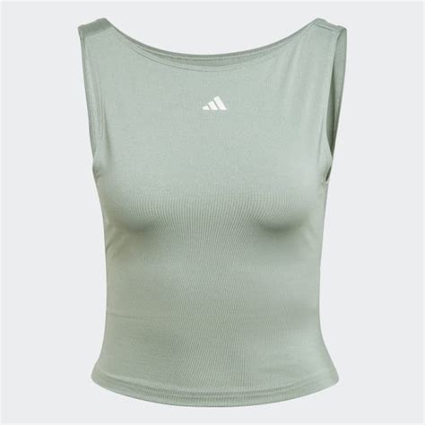 adidas Yoga Studio Crop Tank Top - Green | Free Shipping with adiClub
