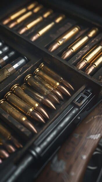 Bullets in a box on a black background | Premium AI-generated image