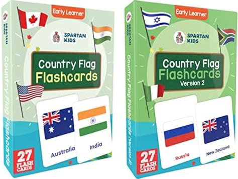 Buy Sharp Children Big Size Language_Skills Flags Flash Cards for Kids ...