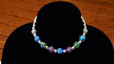 Buy Disco Ball Bead Necklace, Glitter Ball Bead Necklace, Shiny Acrylic ...
