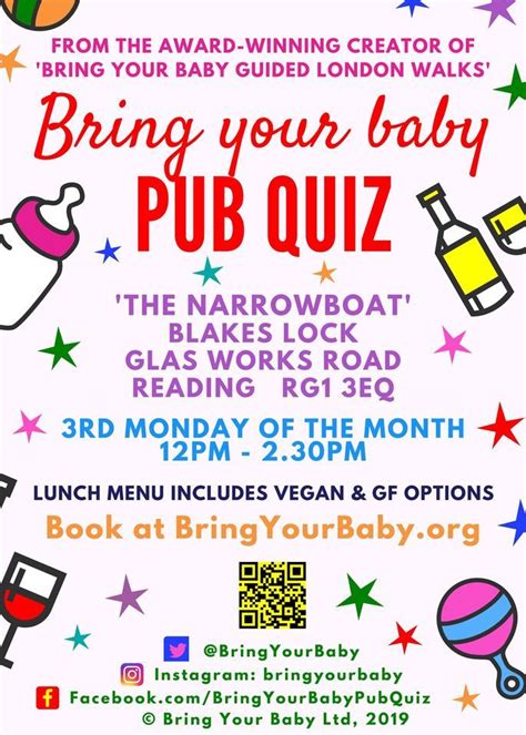 BRING YOUR BABY PUB QUIZ @ The Narrowboat, READING, BERKSHIRE (RG1 ...