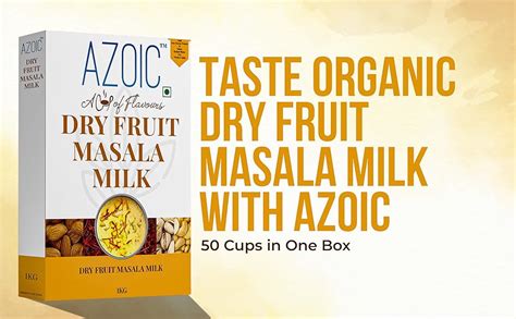 Azoic Instant Dry Fruits Masala Milk Premix Premium and Organic Taste ...