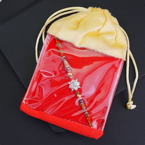 Send Set of Two AD Stone Rakhi Online