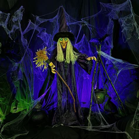 HauntedHillFarm Haunted Hill Farm Life-Size Scary Talking Witch with ...
