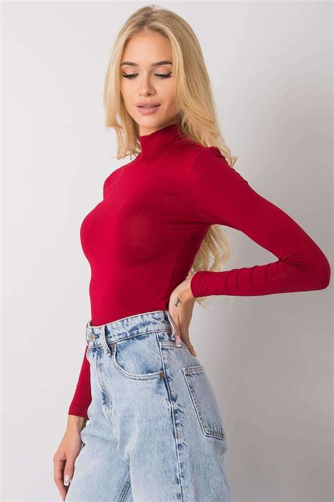BASIC RED Turtleneck, Turtleneck Sweater Women, High Neck Top, Slim Fit ...