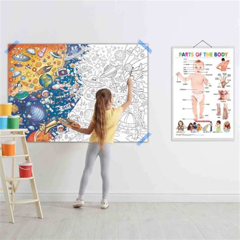 Parts of the Body Chart and GIANT SPACE COLOURING POSTER | SET OF 1 ...
