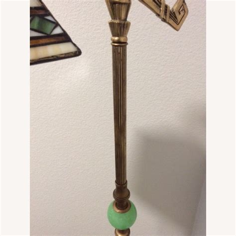 Antique Art Deco Jadeite Cast Iron Floor Lamp - AptDeco